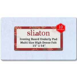 slieton Premium Felt Underlay Ironing Board Padding with Thick White Polyester Felt Pad, Cut to Size Fits XL Ironing Board & Other Extra Wide Boards(15" x 54")