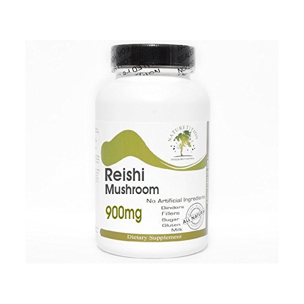 Reishi Mushroom 900mg ~ 200 Capsules - No Additives ~ Naturetition Supplements