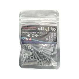 Happinesspark PVC(Polyvinyl Chloride) M4X20 Phillips Pan Head Screw Nut Washer Assortment Kit 30Sets,Non-Conductive, Corrosion Proof Fasteners for Electronics, Hobby Models, DIY (Nylon Alternative)