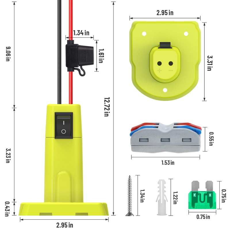 1 Pack Power Wheel Adapter Compatible with Ryobi 18V Battery,