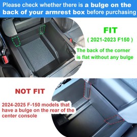 PIMCAR Center Console Organizer for Ford F150 2021 2022 2023, F150 Lightning 2022 2023 Armrest Storage Box Accessories ABS Plastic (Work Great with The Factory Tray)-One Tray