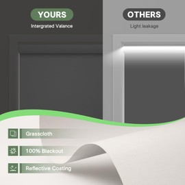 Hapadif Motorized Roller Blinds Blackout Upgraded Smart Blinds with Remote Automatic Shades Work with Google Home,Alexa Electric Blinds with Intergrated Valance for Windows(White,34" w x 72" h)