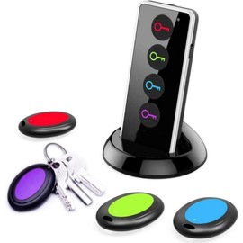 Key Finder, Item Locator Tags, Working Range, Wireless Remote Tracker for Wallet, Phone, Glasses, Pet, 1 Transmitter & 4 Receivers