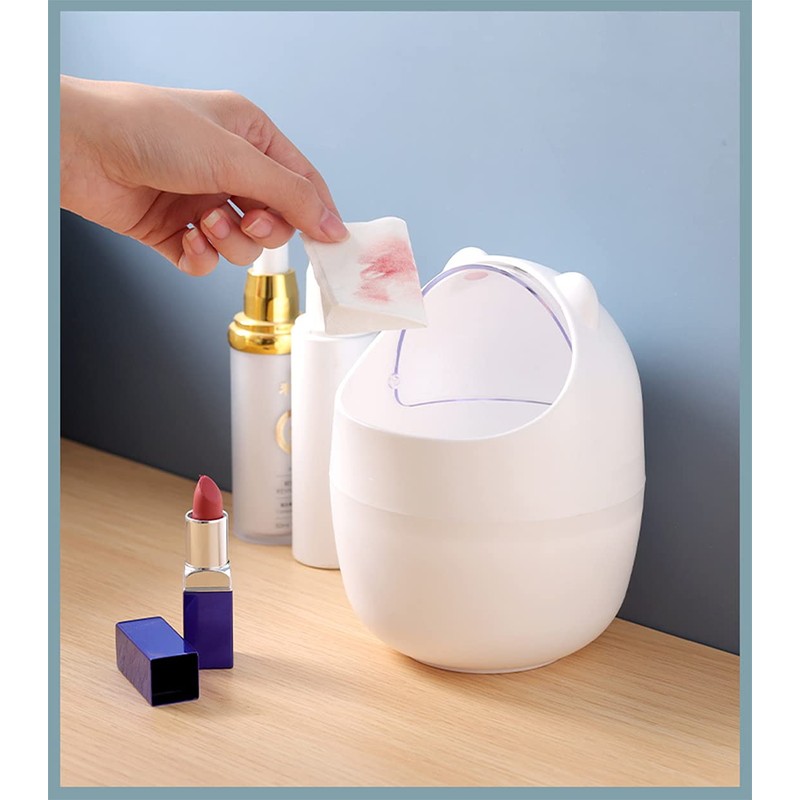 Mini Trash Can, Cute Animal Desktops Trash Bin with Lid,