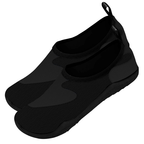 Water Gear Mens Water Shoes - Swimming and Snorkeling - Non-Slip Technology for Foot Safety - Comfortable and Secure Fitting - Black