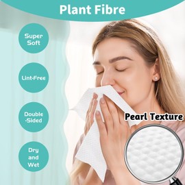 Ditoi Ditoi Face Towels, 10"12" Disposable Face Towel, Ultra Thick Face Towelettes, Soft Facial Cloths, Makeup Remover Dry Wipes, 50 Count (1Pack)