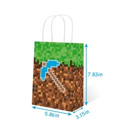 MOAXMOA 16PCS Party Favor Bags with Handle for Birthday, Gift Bags Goodie Bags Treat for Kids Birthday Party Decoration