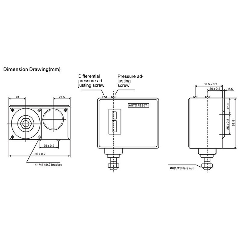 Air Pressure Switch Compressor Boiler Dryer Controller Heavy Duty 6kg