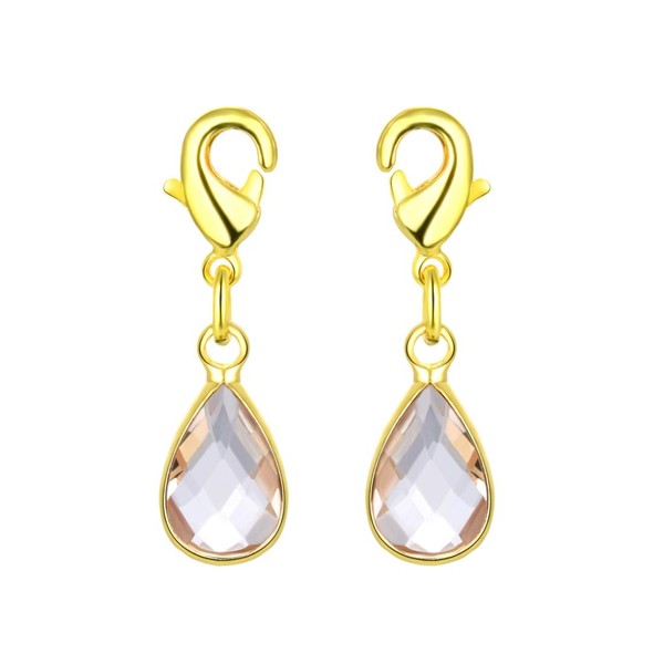 5pcs Adabele Clip On Dangle April Diamond Clear Birthstone Pendant