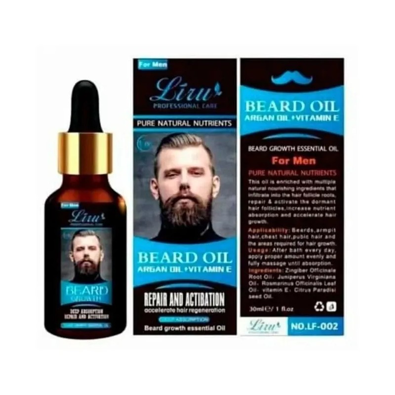 Aceite 100% Naturale Para Crecer Barba Bigote Vello Argan Ressencials