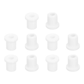 uxcell 38Pcs Rubber Grommets 5mm Drill Hole, 3mm ID Hole Top Hat Grommet White Silicone Rubber Hole Plug Gasket for Wiring, Automotive