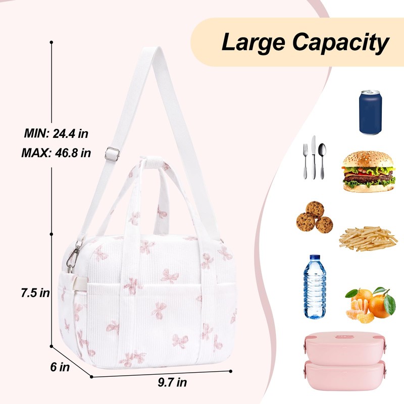honitty Lunch Box for Women,Insulated Lunch Bag with Shoulder Strap