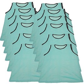 BlueDot Trading Adult Sports Pinnie Scrimmage Training Vest, Sky Blue, 12 Pack