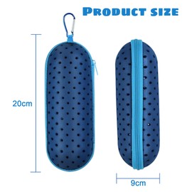 Culinavog Swimming Goggles Case, Swimming Goggles Case with Drainage Holes, Portable Sunglasses Storage Container, Lightweight Breathable Eyeglass Storage Container for Men, Kids, Women (Dark Blue)