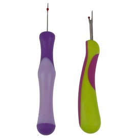 2 Pieces Small Seam Rippers with Transparent Cover & Silicone Handle Sewing Stitch Unpicker Embroidery Accessories (Multicolor)