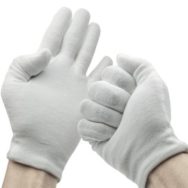 Cotton Moisturizing Hand Gloves, 6 Pairs, White, Washable SPA Gloves for Dry Hands (8pair)