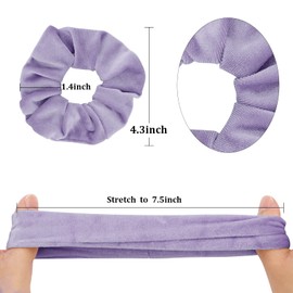 Semato Hair Scrunchies Velvet Elastics Scrunchies Hair Ties for Women Girls Hair Elastics Ponytail Holder Christmas Scrunchies Girl Accessories Elastic Hair Bands Scrunchie (light purple)