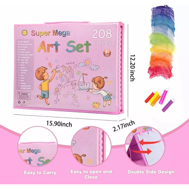 PUNKZZ 208 Piezas De Arte Para Niños Kit Set De
