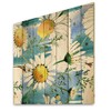 DesignQ Wild Spring Chamomile Flowers Traditional Wood Wall Decor, Blue