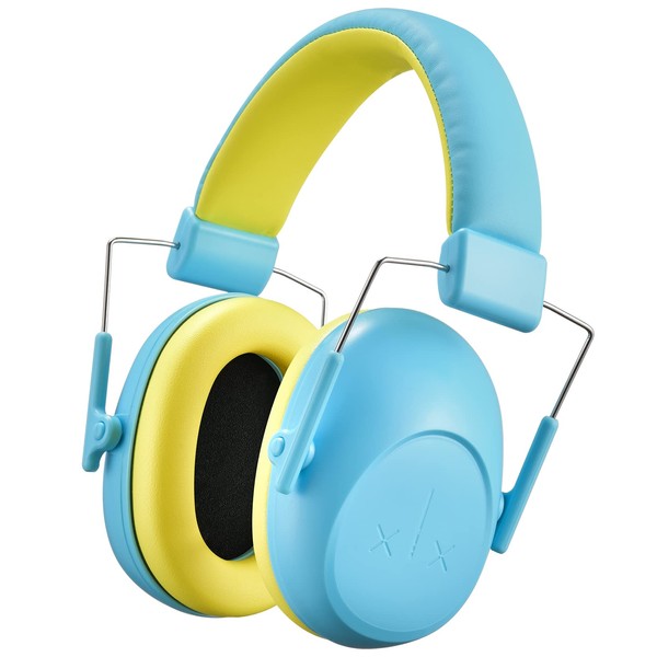 [Kukaya] Soundproof Kids Noise Cancelling Headphones, SNR 29dB, Kids Ear Protector with Padded Headband, Comfortable Kids Noise Reduction Earmuffs Perfect for Fireworks/Autism, Adjustable Kids Ear Defender (Sky Blue)