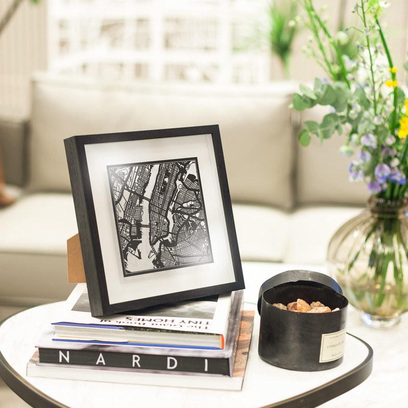 Berlin Paper Cut Map Framed by O3 Design Studio, White