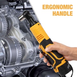 HISUEKIG 3/8" Electric Ratchet Wrench Set, 500RPM Cordless Ratchet Wrench with 7 Sockets, 18V Power Ratcheting Wrench Tool with LED Light, 2-Pack 1300mAh Batteries, Built-in Forward/Reverse Switch