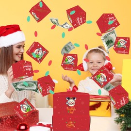 80UncleKimby Christmas Surprise Gift Box for Money - Pop Up Crash Explosion Folding Bouncing Boxes for Merry Christmas, Birthday (16 Pcs)