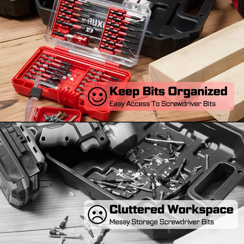 Geinxurn 92Pieces Impact Screwdriver Bits Set, Magnetic S2 Steel 1”/2”