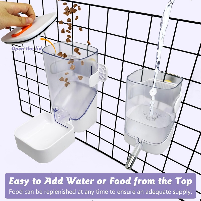 Apatal 34oz Automatic Rabbit Food Dispenser for Cage Hanging Guinea