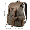WUDON Leather Backpack for Men, Waxed Canvas Shoulder Rucksack Carry-On