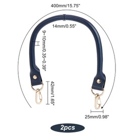 PH PandaHall 2 Pcs Leather Bag Handle, Snap Hook, Genuine Leather Handle, Detachable Hardware Included, Bag Handle, Leather Strap, For Repair, Replacement, Bag Handle, Craft Supplies, Genuine Leather