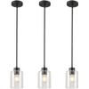 KLSS Black Pendant Light Fixture for Kitchen Island (seeded Glass