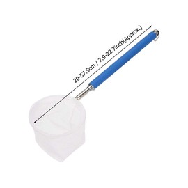 Fdit Adjustable Mini Fishing Net Pole for Aquarium Shrimp (Round Net Blue)
