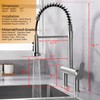 FLWUEUE 8“ Center Bridge Faucet, Deck Mount Pre Rinse Faucet,