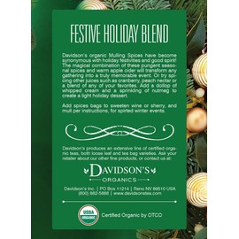Davidson's Organics, Mulling Spices, 8-count Tea Bags, Pack of 12