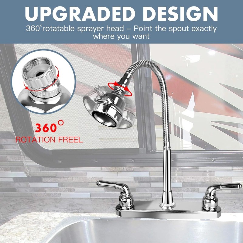 EXCELFU RV Kitchen Faucet,Camper Sink Faucets Replacement with Chrome