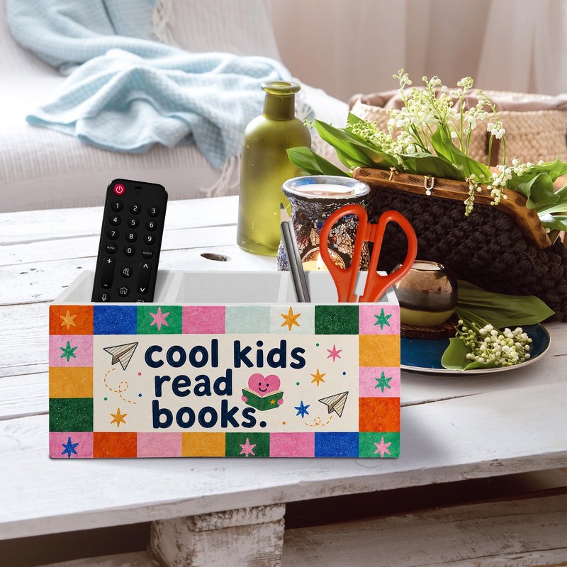 Kids Classroom Book Lover Pen Pencil Holder for Desk Accessories