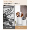 Utensil Holder - 7.1"+5.4" Ceramic Utensil Holder for Kitchen Counter,