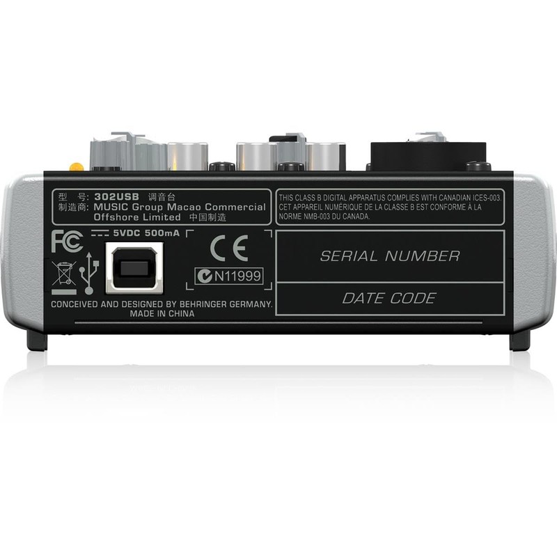 Behringer Xenyx 302USB - Mezclador de 5 entradas con preamplificador