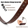 JASGOOD Men's Western Leather Belt Strap Engraved Cowboy Belt without