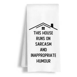 HSIASHENG Funny Housewarming Gifts Kitchen Towels, Adult Humor Gifts Dish Tea Towels, House Warming Gift New Home Decorative Hand Towel for Bathroom Kitchen, 16x24 Inch