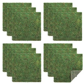 Canlierr 12 Pack 6 x 6 Inches Dried Moss Mat for Crafts, Moss Decor for Garden Accessories, Dollhouse Miniature Ornament Projects, Diorama DIY Supplies
