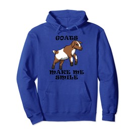 Goats Make Me Smile Cute Farm Animal Pullover Hoodie