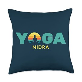 Yoga Nidra Meditations Blue Sleep Pretty Sunset Teachers Throw Pillow, 18x18, Multicolor