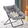 Givjoy Comfy Saucer Chair, Soft Faux Fur Oversized Folding Accent