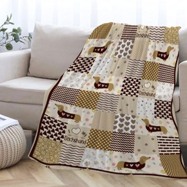 Dachshund Blanket Gift for Girls Boys Kids Adult Super Soft Flannel Blanket Throw for Sofa Couch Bed Camping Travel - Plush Warm Home Decor for All Seasons,40"x50"for Kids/Baby