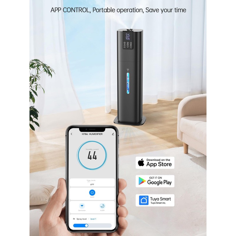 8L Smart Humidifiers for Bedroom Large Room, 2.1Gal Cool Mist