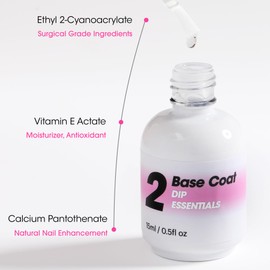 NAGAIA Premuim Nail Dipping System, Dip Essential Liquid Base Coat, Home & Salon Nails Dipping, Self Leveling Dip Liquid, Acrylic Nail Alternative, No UV Lamp, Low Odor, No Thick & Running,No Cracking