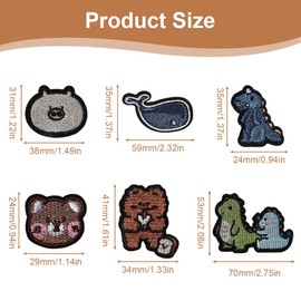 Iron on Patches Kids Adults 6 Pieces Embroidered Patches Sew on or Iron on Patches Set for Sew on or Iron on Clothes Dress Jeans Multicolor