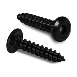 MewuDecor M4 x 20mm Flat Head Socket Cap Self Tapping Screws, 304 Stainless Steel, Hex Drive, Black Finish, 50 PCS